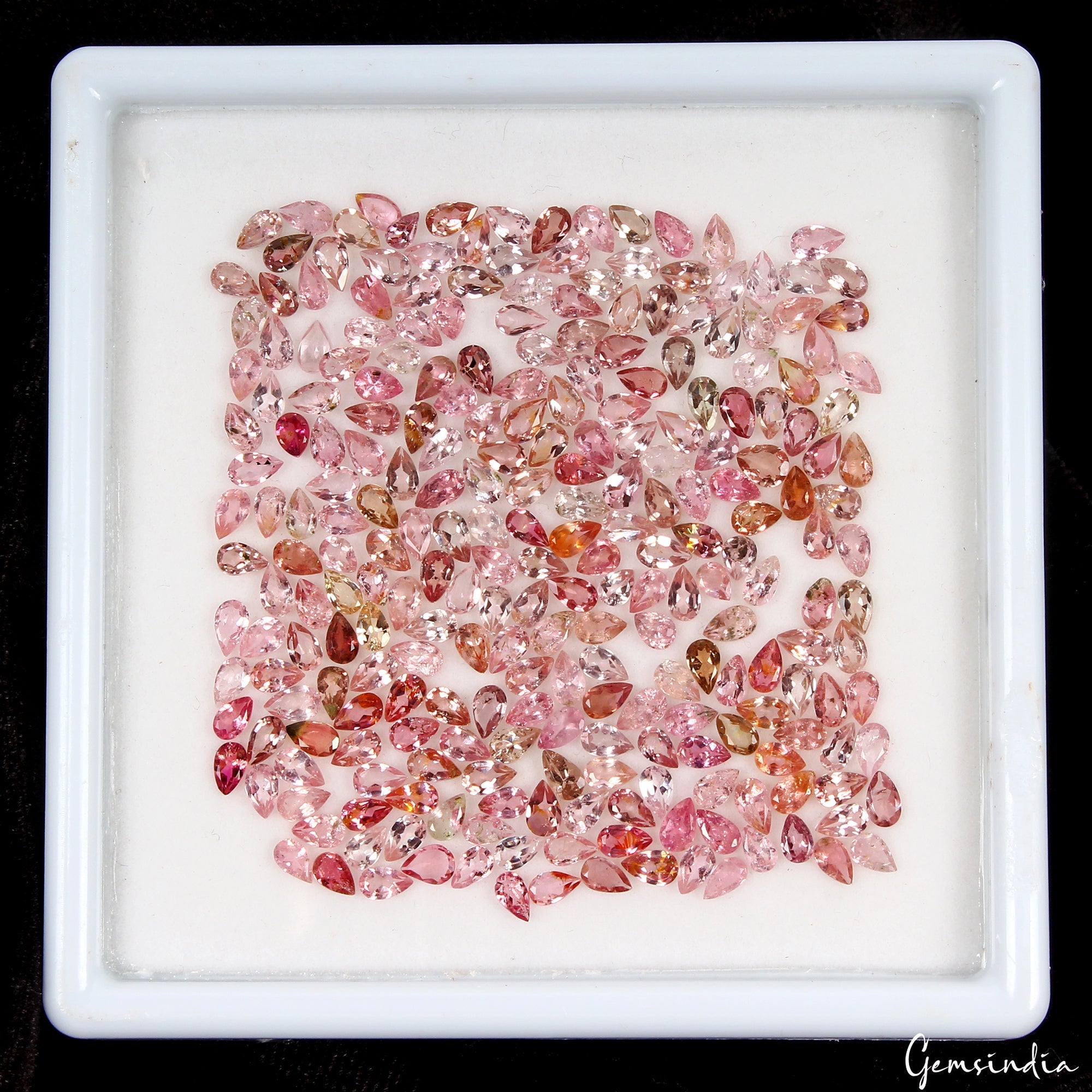352 Pcs Lot Amazing Natural Pink Tourmaline Pear Cur Certified Gems Lot 47.50 Ct