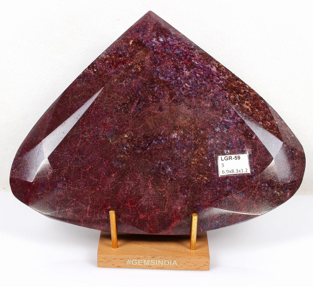 RARE 3 Kilo Natural HUGE Red Ruby Museum Grade Pear Cut Loose Gemstone w/ stand
