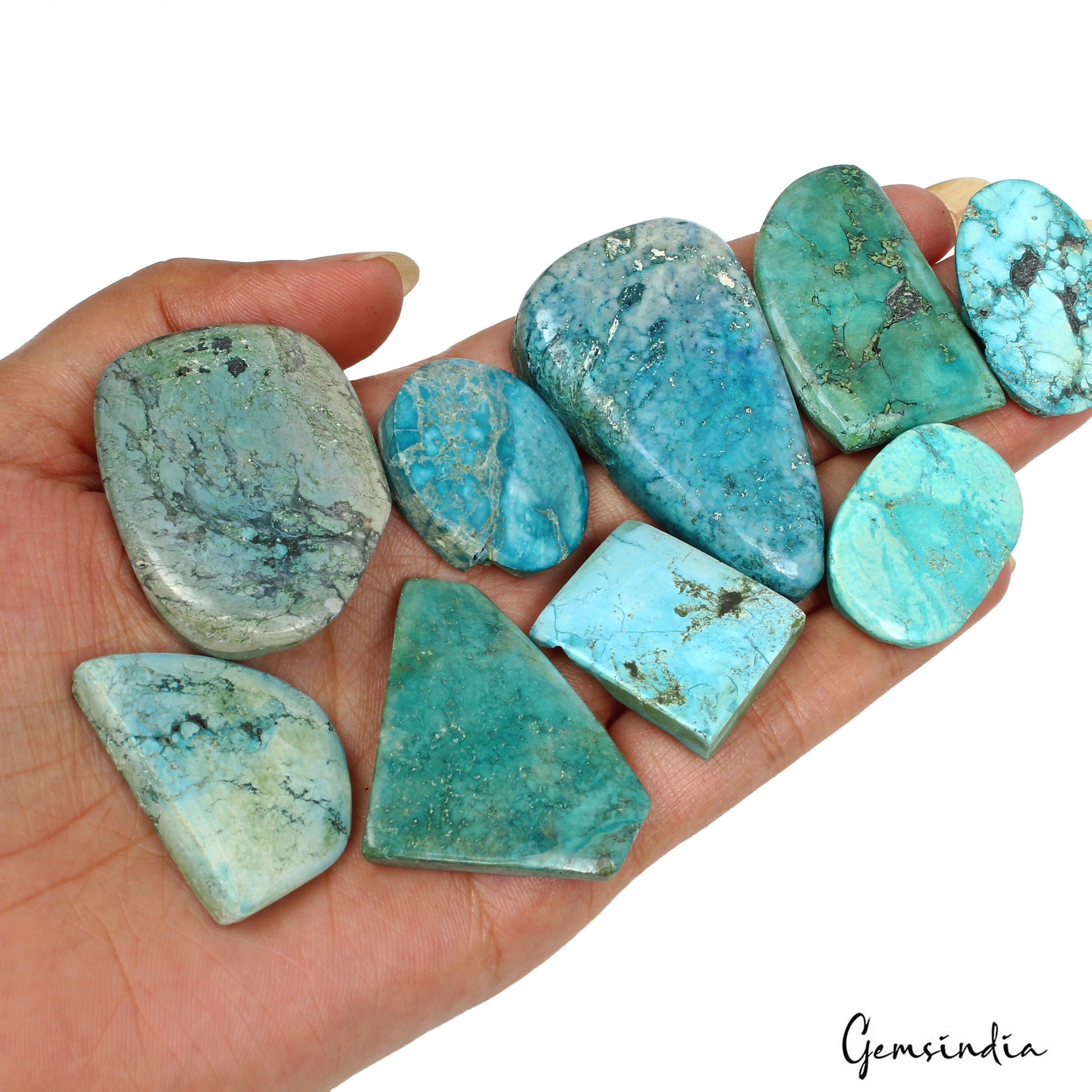 560 Ct Natural Designer Turquoise Mix Cabochon Loose Gemstone For Making Jewelry