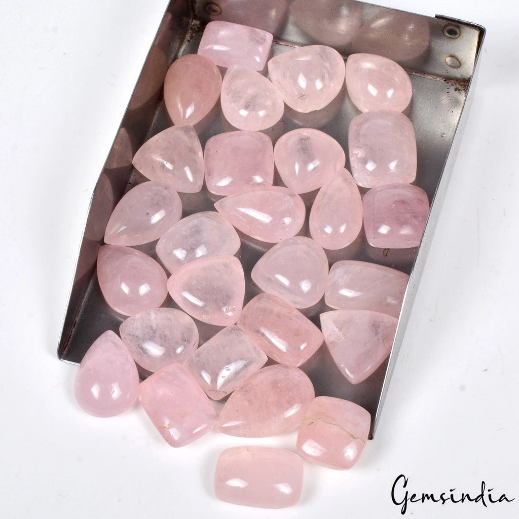 27 Pcs Natural Pink Morganite Untreated 14-22mm Cabochon Loose Gemstones 450 Cts
