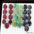 430 CT NATURAL EMERALD RUBY SAPPHIRE LOT OVAL SHAPE FACETED GEMSTONE FOR JEWELRY
