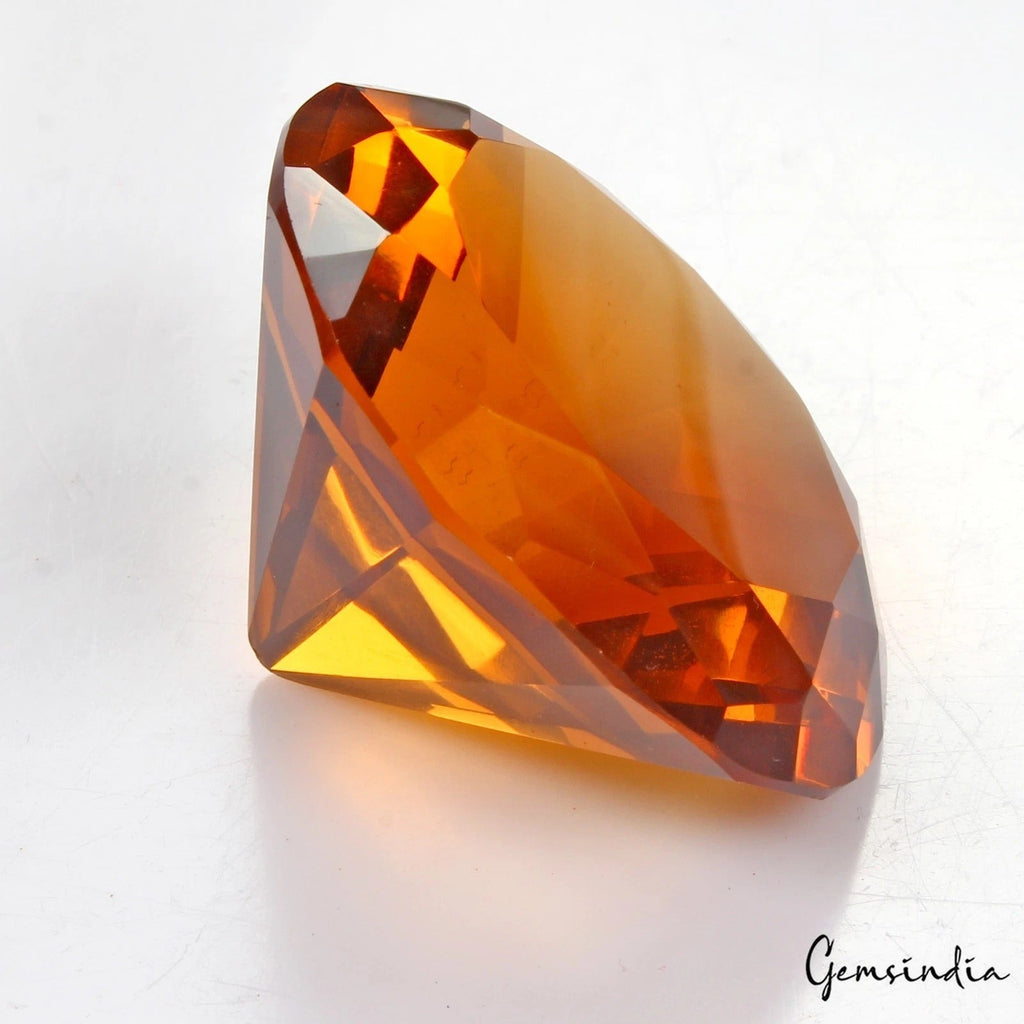 149.70 Cts Eye Catching Hydro Orange Tourmaline Round Faceted Cut Flawless Gem