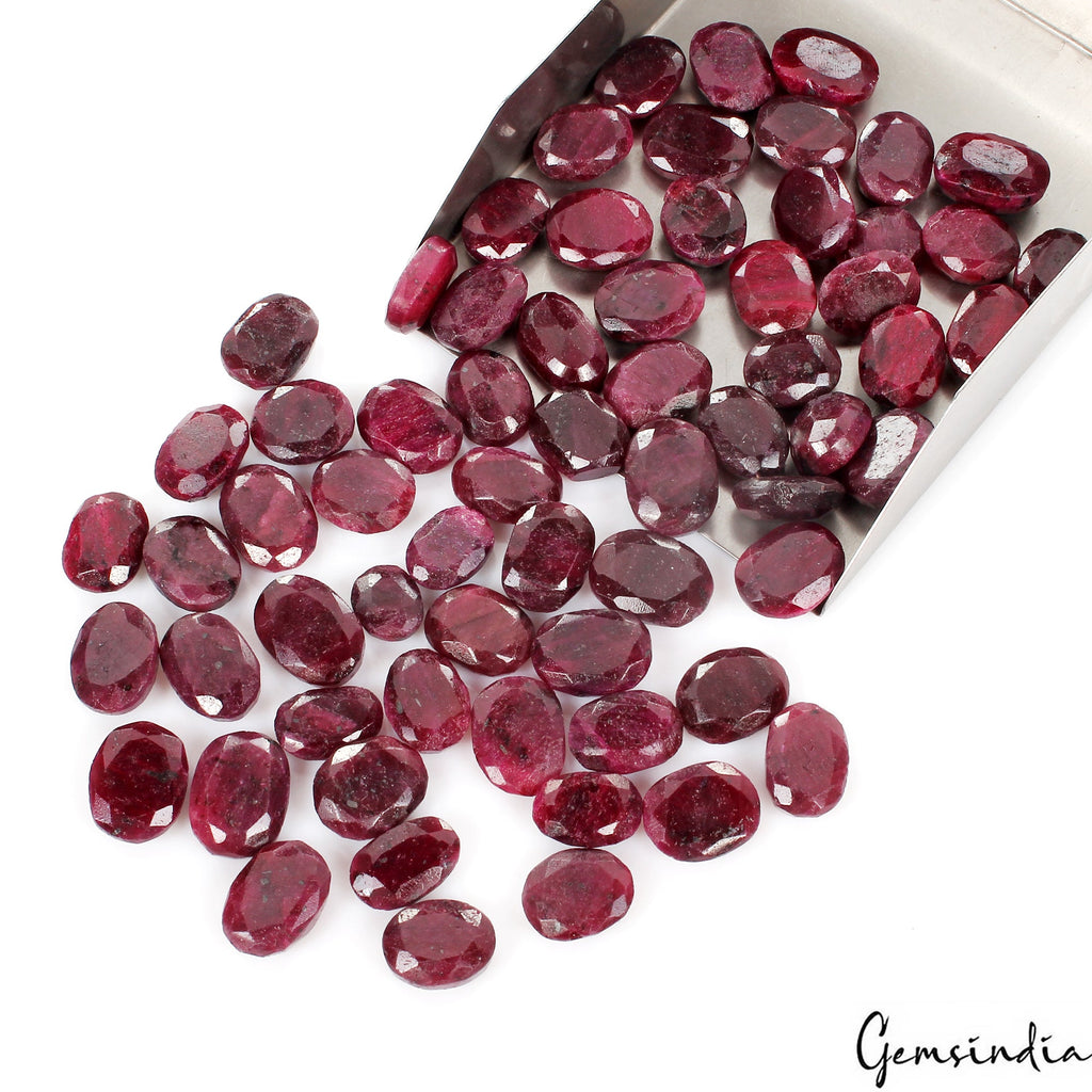 66 Pcs Natural Red Ruby From Madagascar Oval Cut Loose 12-18mm Gemstones~1240 Ct