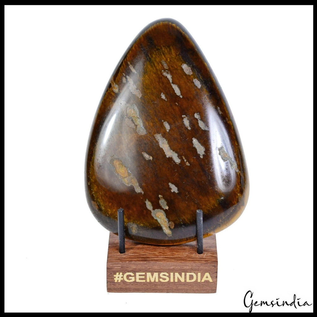 550 Cts Natural Untreated Dark Brown Iron Tiger Eye Pear Cab Loose Huge Size Gem