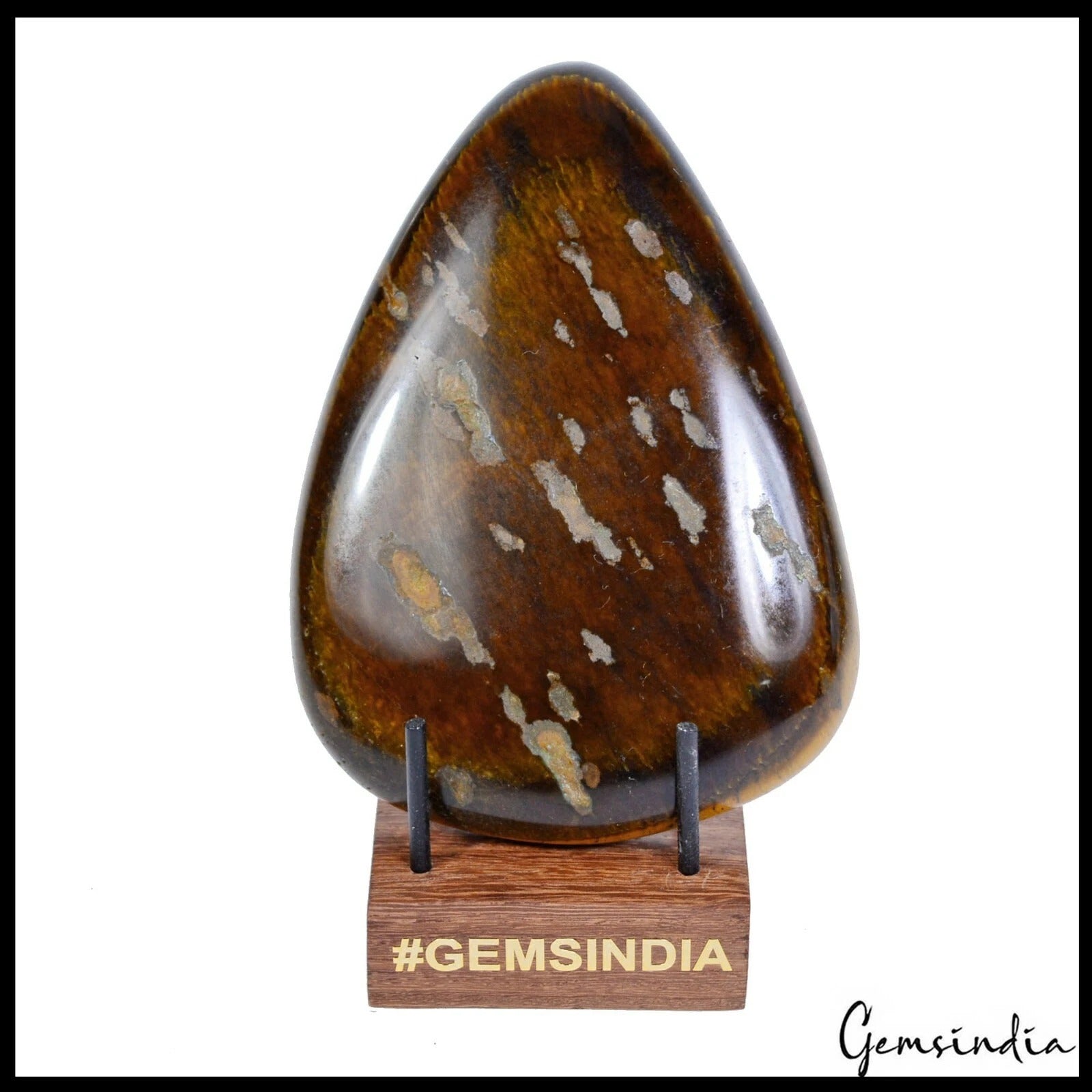 550 Cts Natural Untreated Dark Brown Iron Tiger Eye Pear Cab Loose Huge Size Gem
