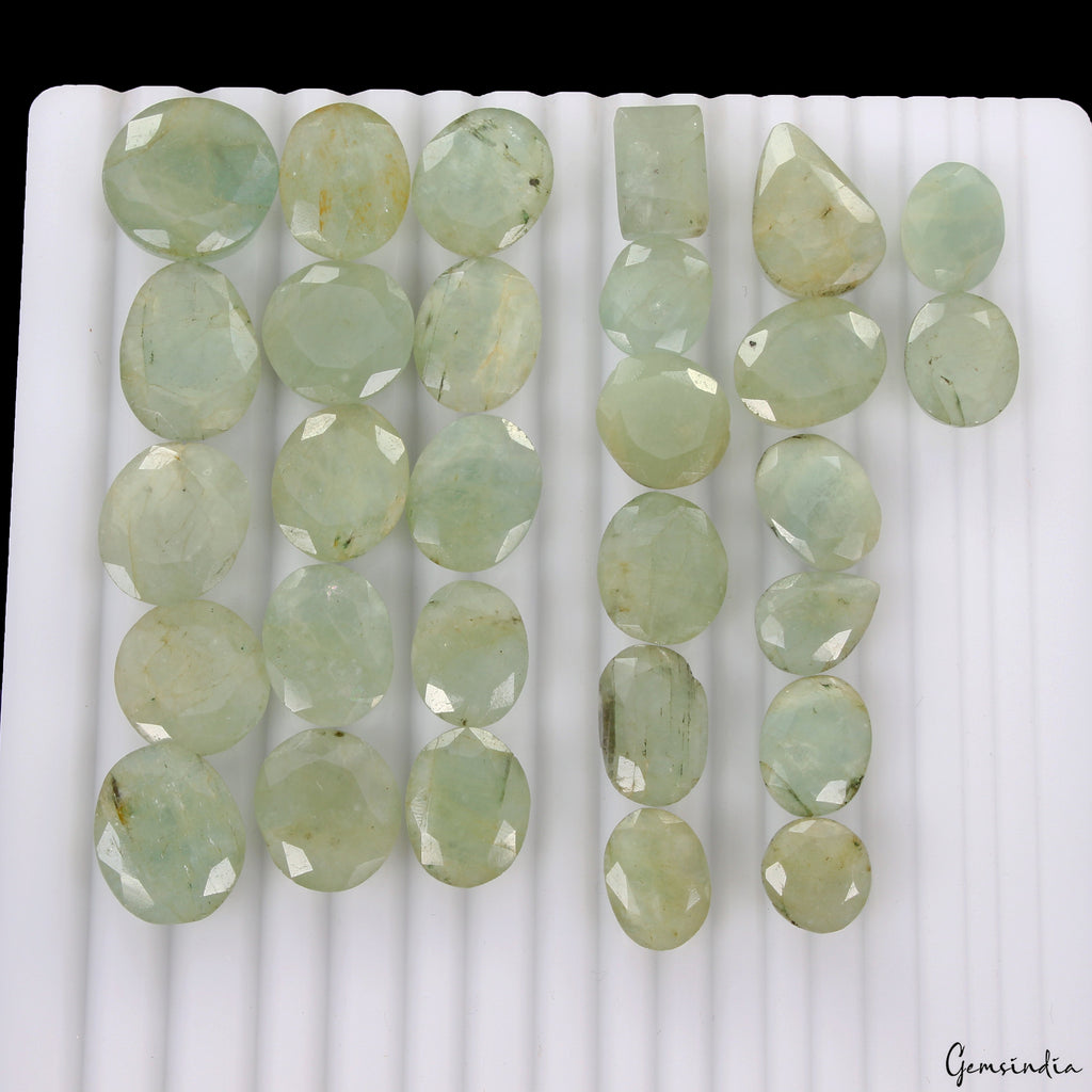 29 Pcs Natural Green Beryl Aquamarine Mix Cut Loose Untreated Gemstones~ 420 Cts