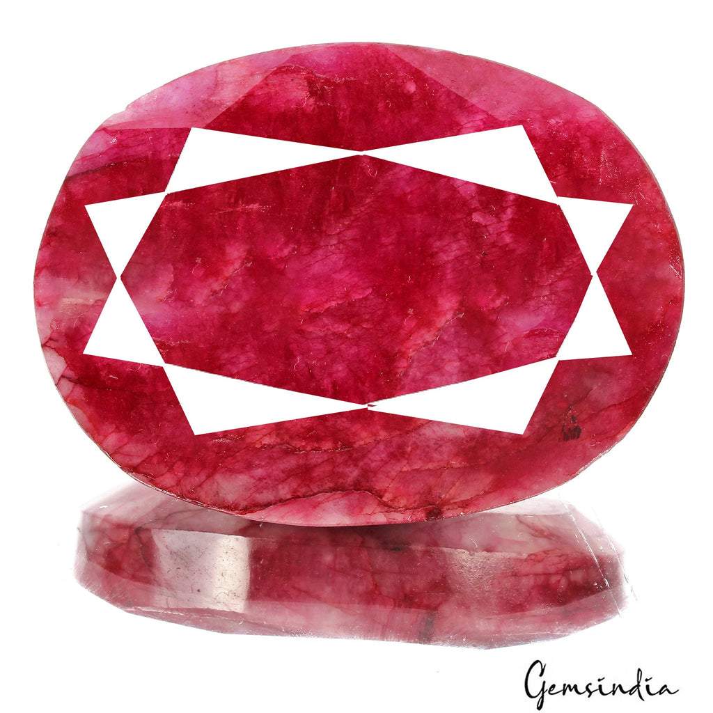 300 Ct Natural Pink Red USA Beryl Bixbite Oval Faceted Loose 57x42X14mm Huge Gem