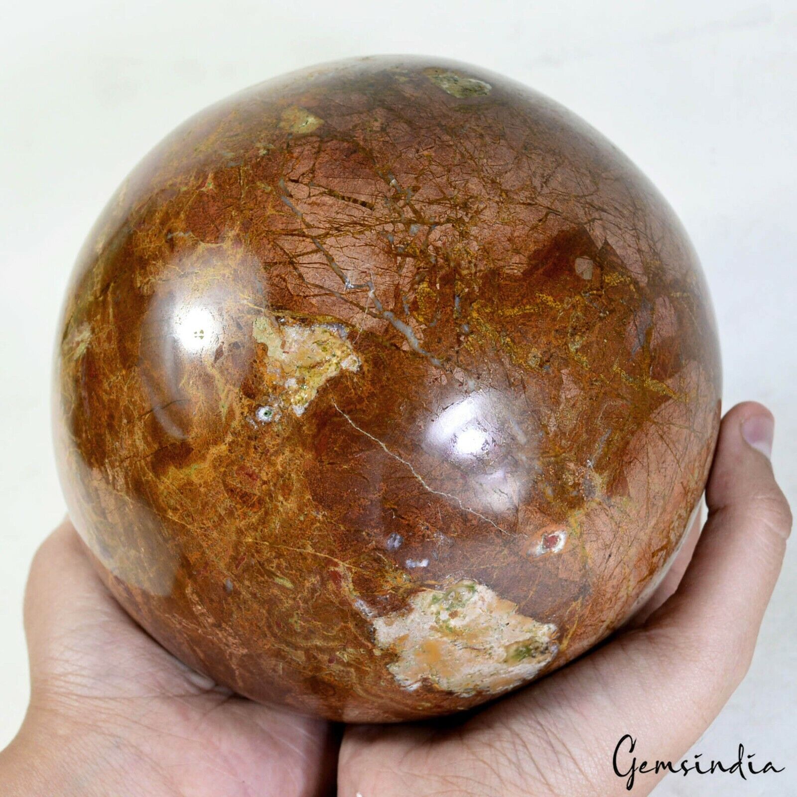 4.98 Kilo/6.2 Inches Natural Smooth Red Jasper Sphere Crystal Ball Healing Decor