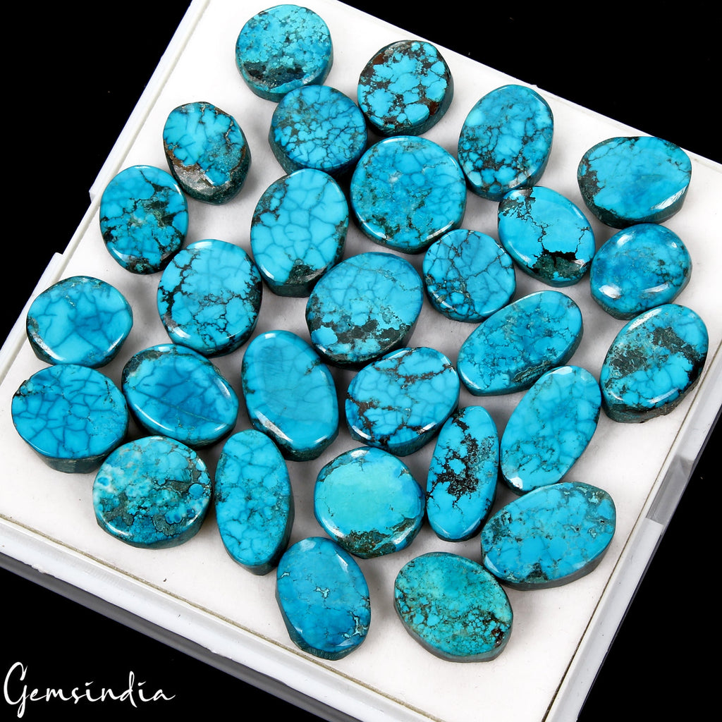 280 Ct/29Pc Natural USA Blue Turquoise Oval Cab Loose Wholesale Gems For Jewelry
