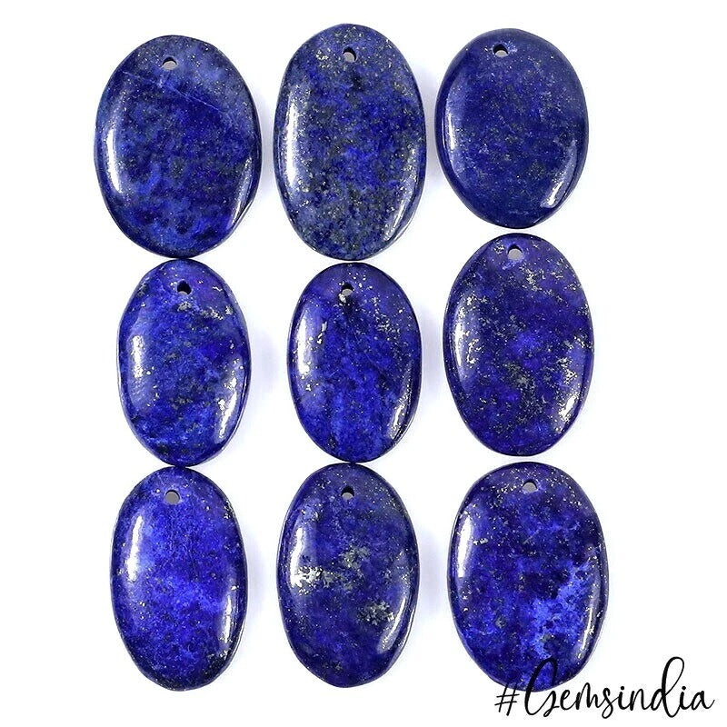 Lapis Lazuli Beaded Strand, Oval Cabochon, Color Enhanced — 32mm to 40mm, 430 Ct