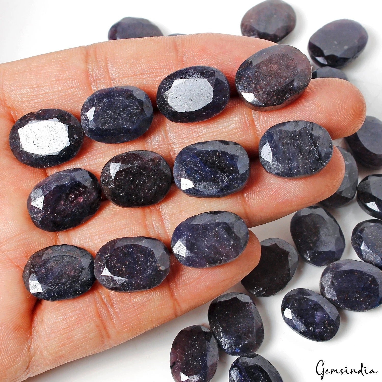 32 Pcs Natural Blue Sapphire 16-18mm Oval Cut Loose Faceted Gemstones Lot~650 Ct