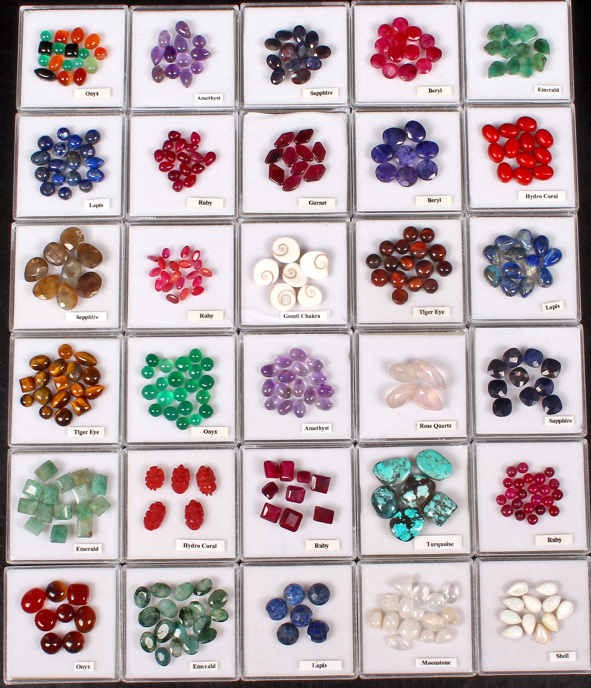30 Lot Estate Genuine Multi Gems Loose Multi Color Gemstones Collection w/ Boxes
