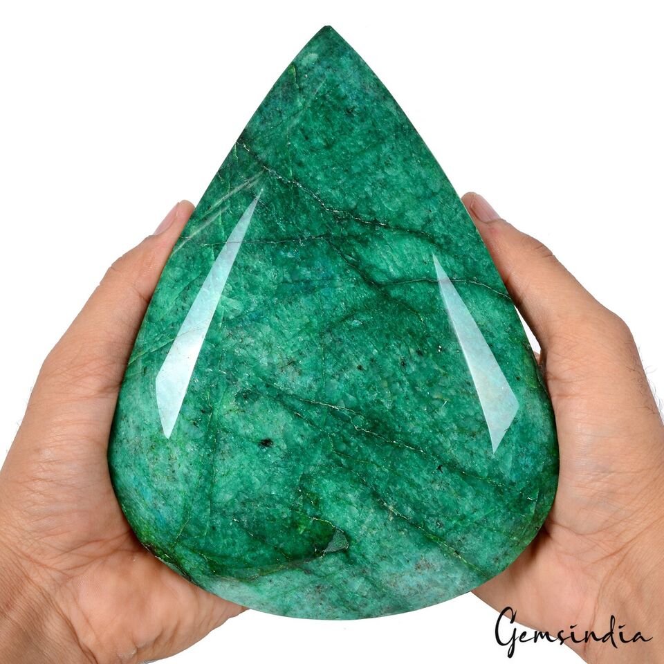 2.5 Kilo Natural Green Emerald Pear Cut Brazilian Collector's Grade Gemstone