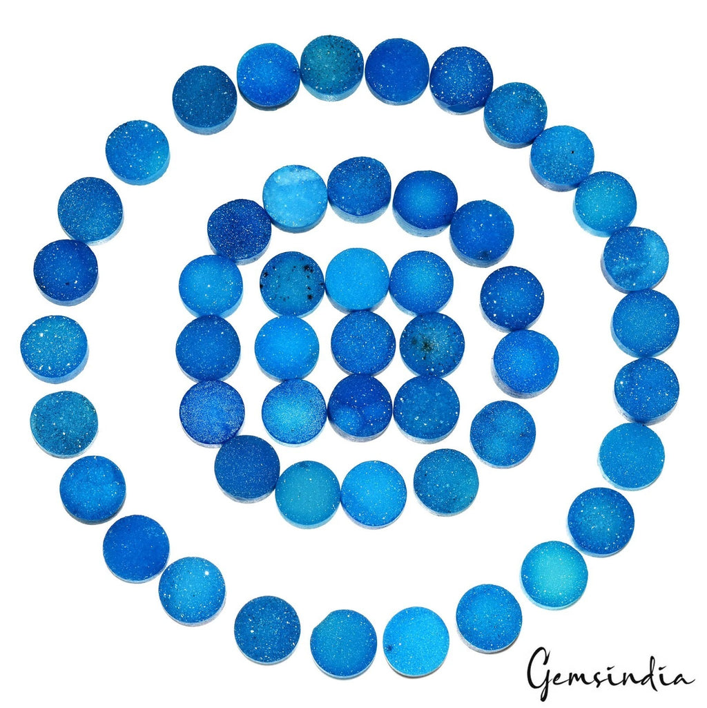 Onyx Lot, Loose Gemstone, Color Enhanced, Blue — 50 Pieces, 10mm, 200.00 Ct, Madagascar
