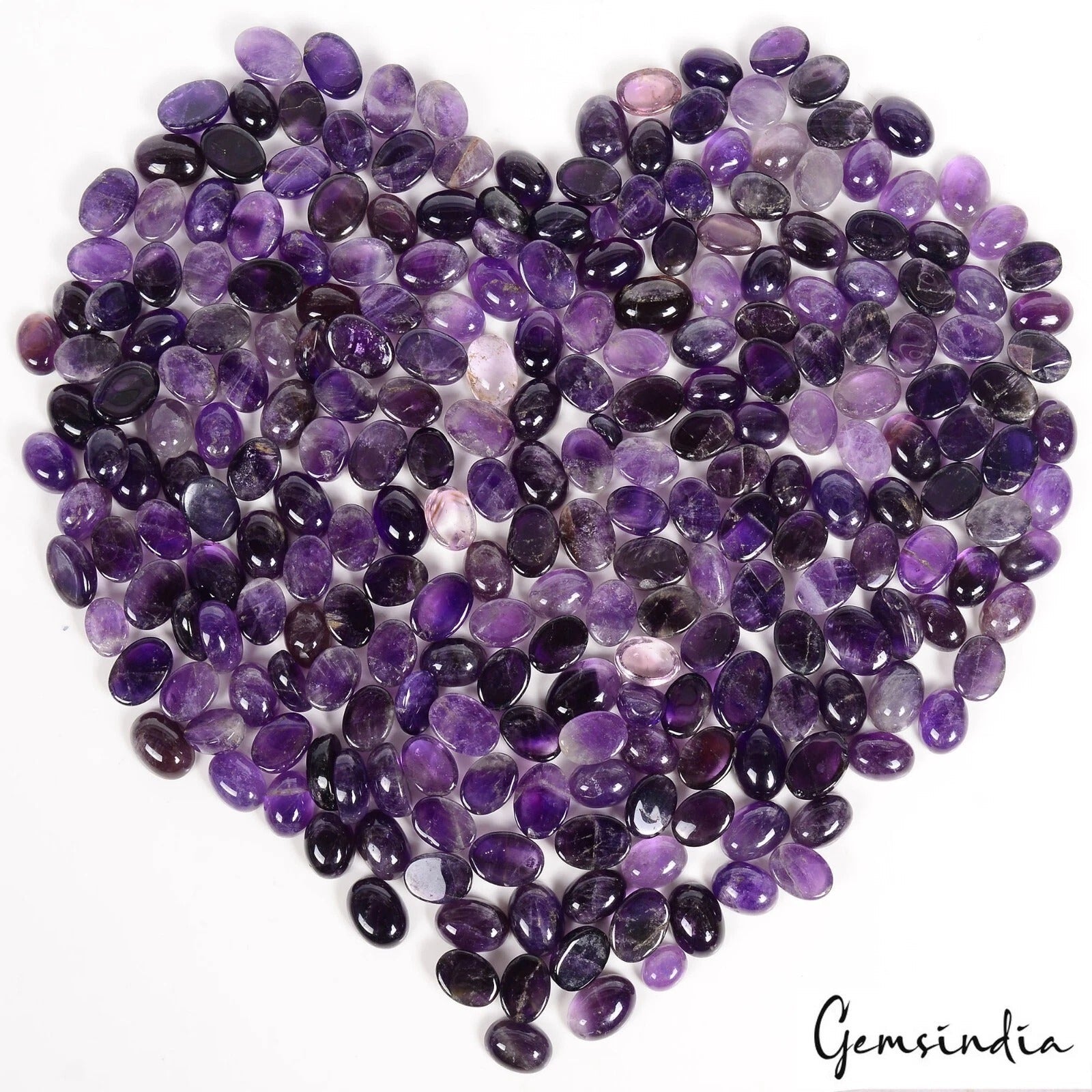 Certified 3000 Ct/250 Pcs Natural Untreated Amethyst Oval Cab Wholesale Gems Lot