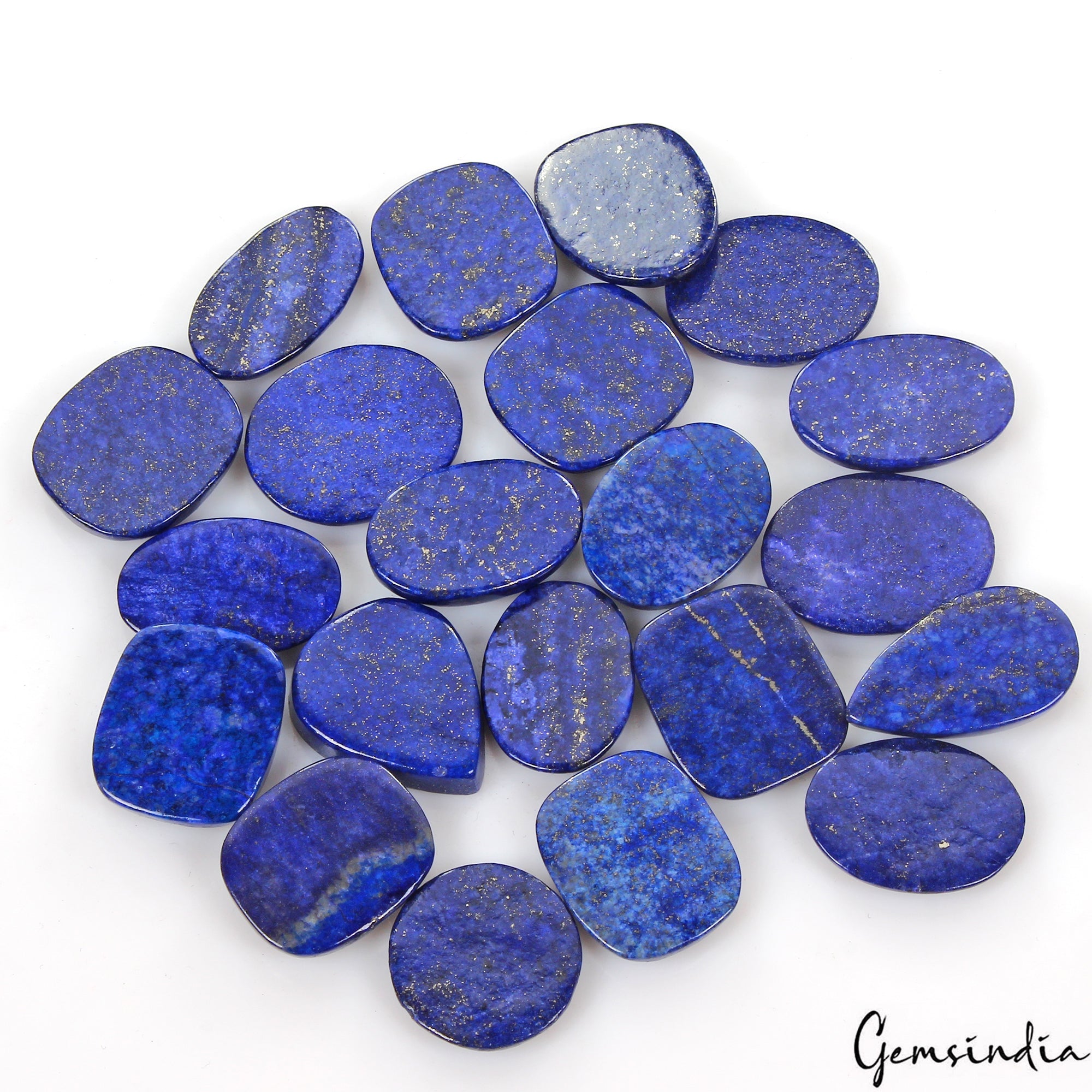 690 Cts/21 Pcs Natural Blue Lapis Lazuli Gold Flecks Mix Cab Wholesale Gemstones