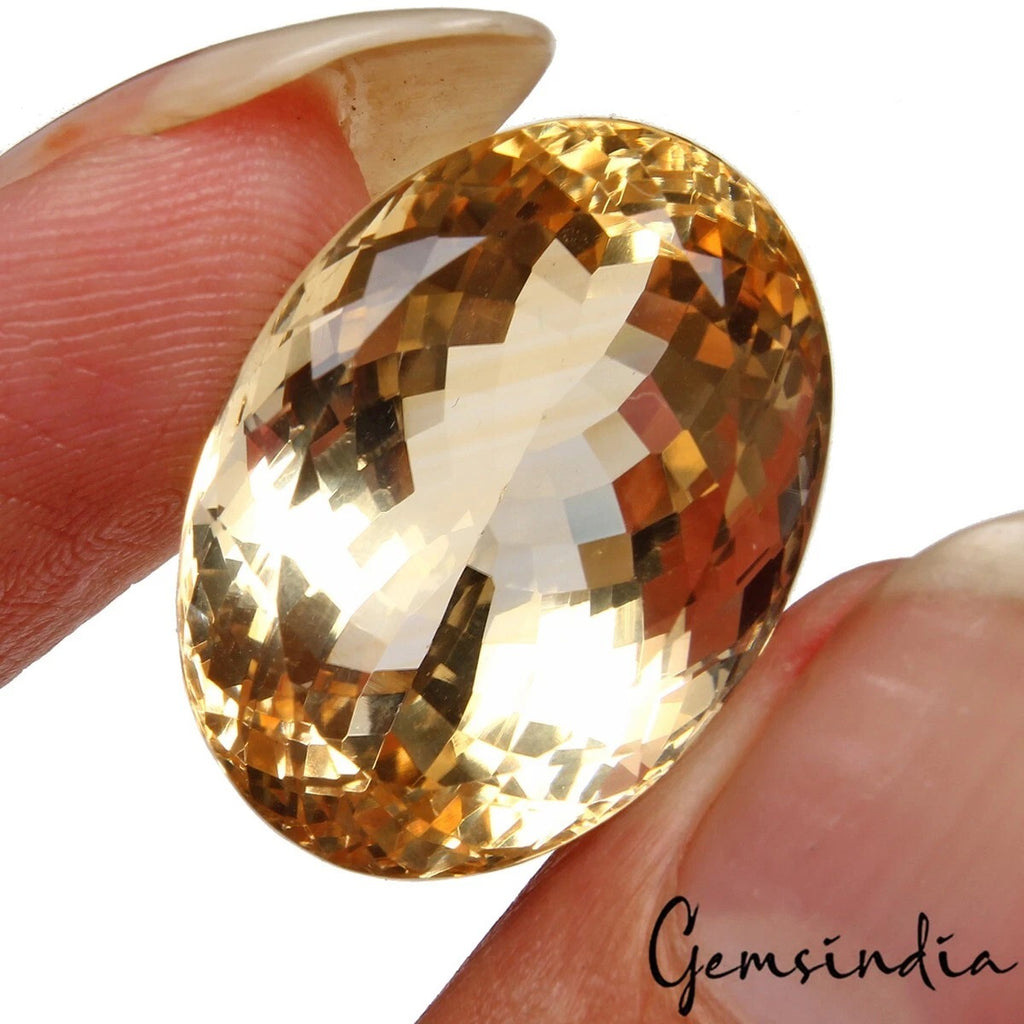 Citrine Loose Gemstone, Untreated, Yellow — 22x16x12mm, 29.20 Ct, Brazil