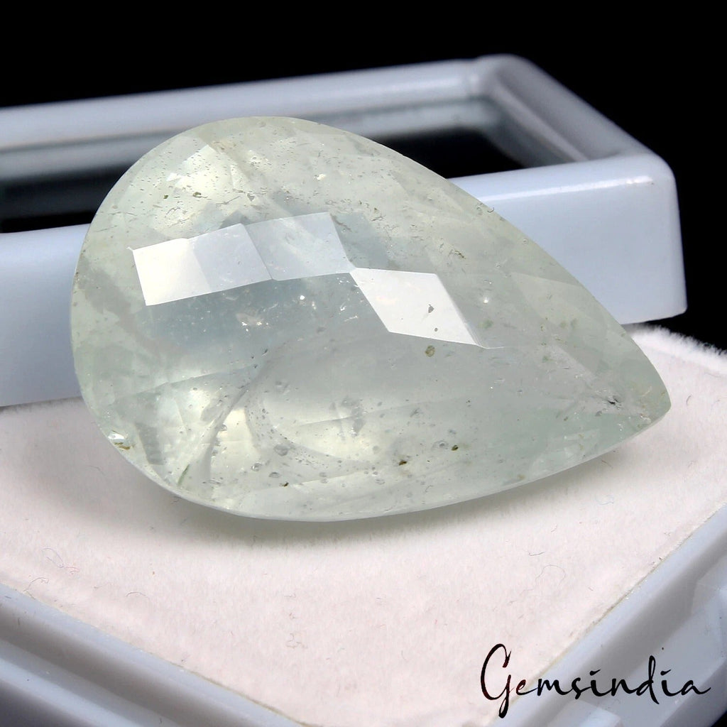 Natural CERTIFIED Santa Maria Green Aquamarine 56.20 Ct BIG Gemstone Pear Cut