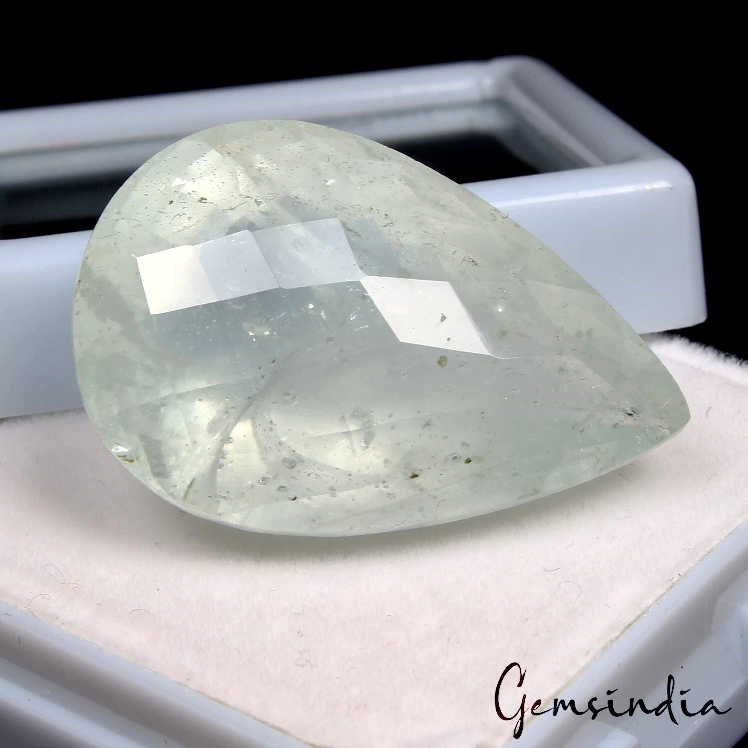 Natural CERTIFIED Santa Maria Green Aquamarine 56.20 Ct BIG Gemstone Pear Cut