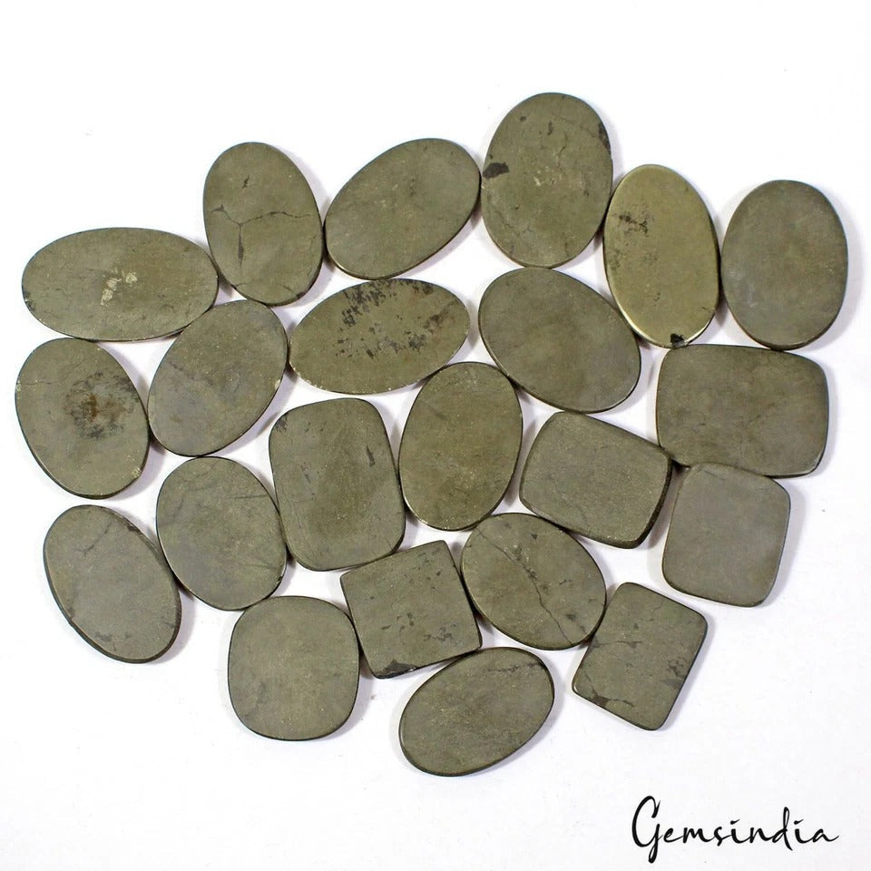 1150 Ct/22 Pcs Natural Untreated Peru Apache Gold Pyrite Mix Cabochon Gemstones