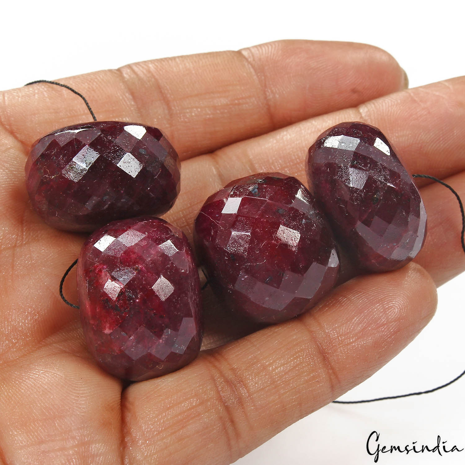 Ruby Beaded Strand, Red — 24mm to 25mm, 530 Ct, Madagascar