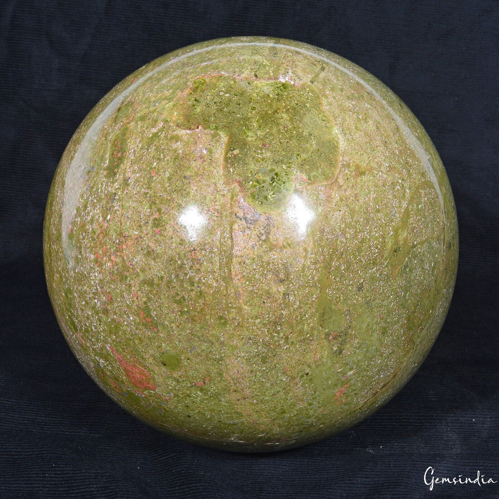 Unakite Sphere, Untreated, Red — 7" in diameter, 9.2 Kg (46000 Ct), Madagascar