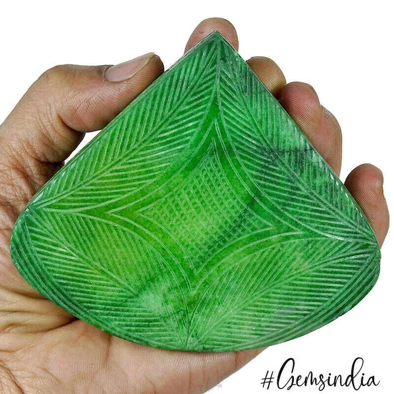 Certified 2015 Cts Natural Green Emerald Pear Carving Masterpiece Huge Size Gem