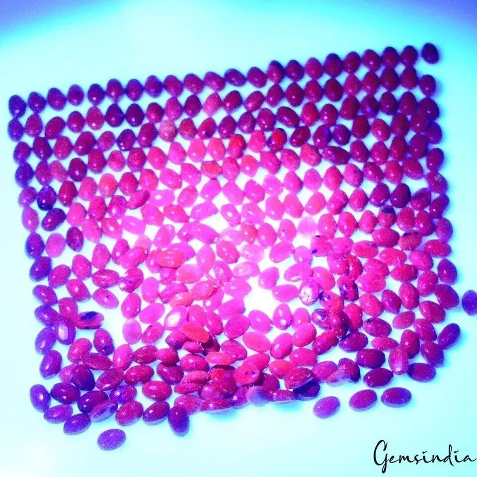 Natural Untreated Red Ruby Certified Lot 200 Ct Oval Cab Loose Gemstones 313 Pcs