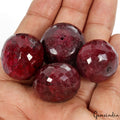 570 Ct Natural Red Ruby Round Checker Cut Earth Mined Loose Drilled Beads Gems