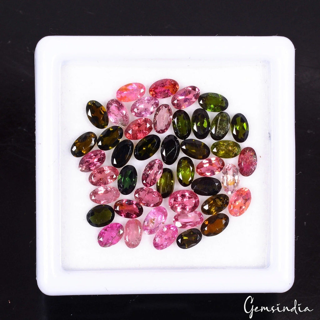 10.40 Cts/44 Pcs Natural Multi Color Tourmaline Oval Calibrated 5x3mm Gems Lot