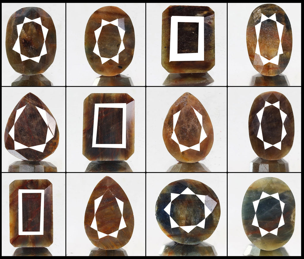 12 Pcs Natural Untreated Multi Color Sapphire Earth Mined Mix Cut Loose Gems Lot