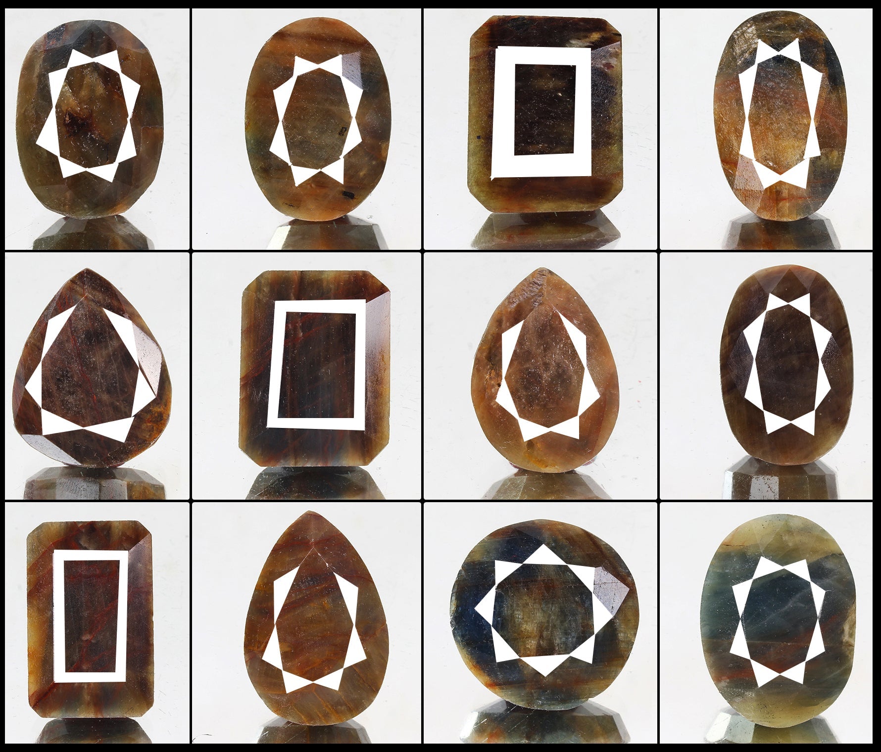12 Pcs Natural Untreated Multi Color Sapphire Earth Mined Mix Cut Loose Gems Lot