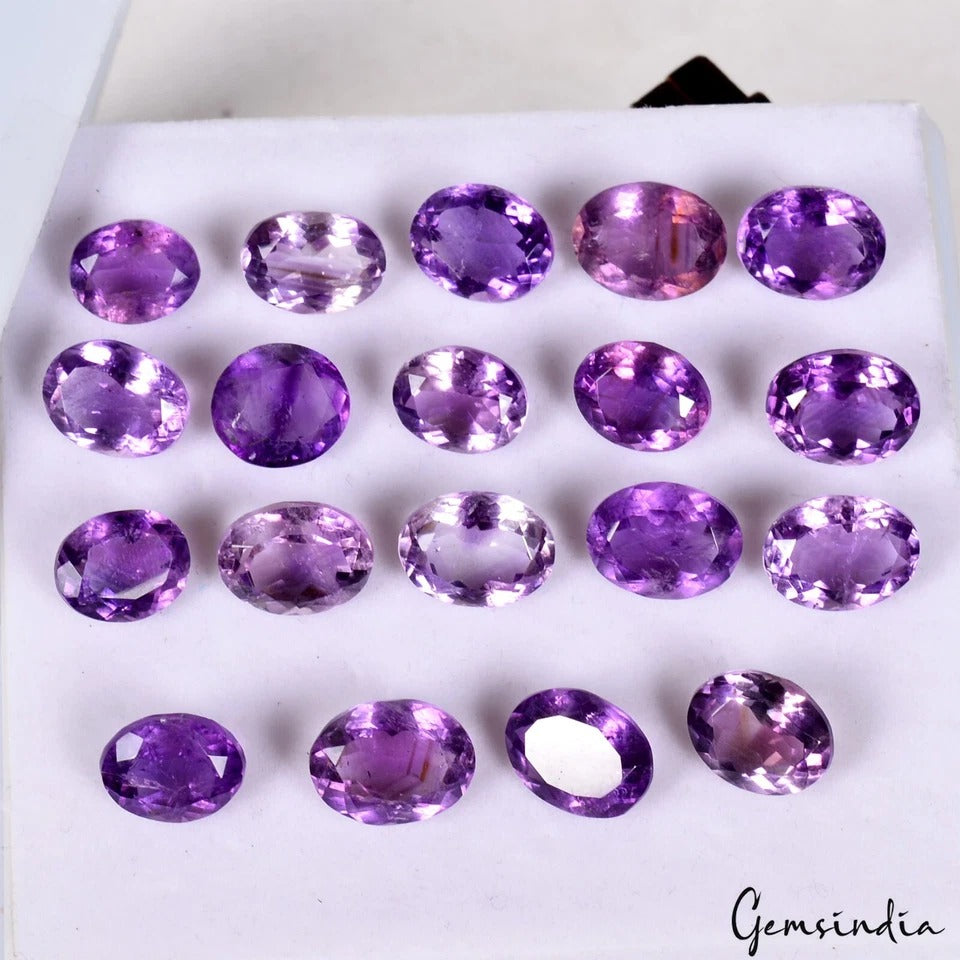 Amethyst Lot, Loose Gemstone, Purple — 19 Pieces, 11mm to 14mm, 102.80 Ct, Brazil