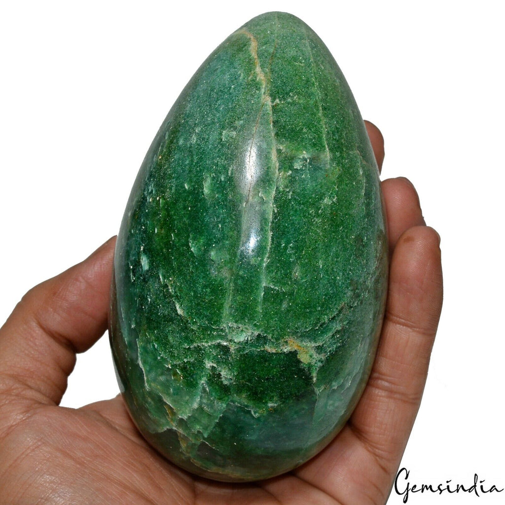 4040 Ct/4.7" Natural Green Aventurine Crystal Healing Mineral Egg Shape Gemstone