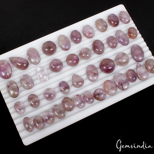Amethyst Lot, Cabochon, Purple — 42 Pieces, 16mm to 29mm, 870 Ct, Brazil