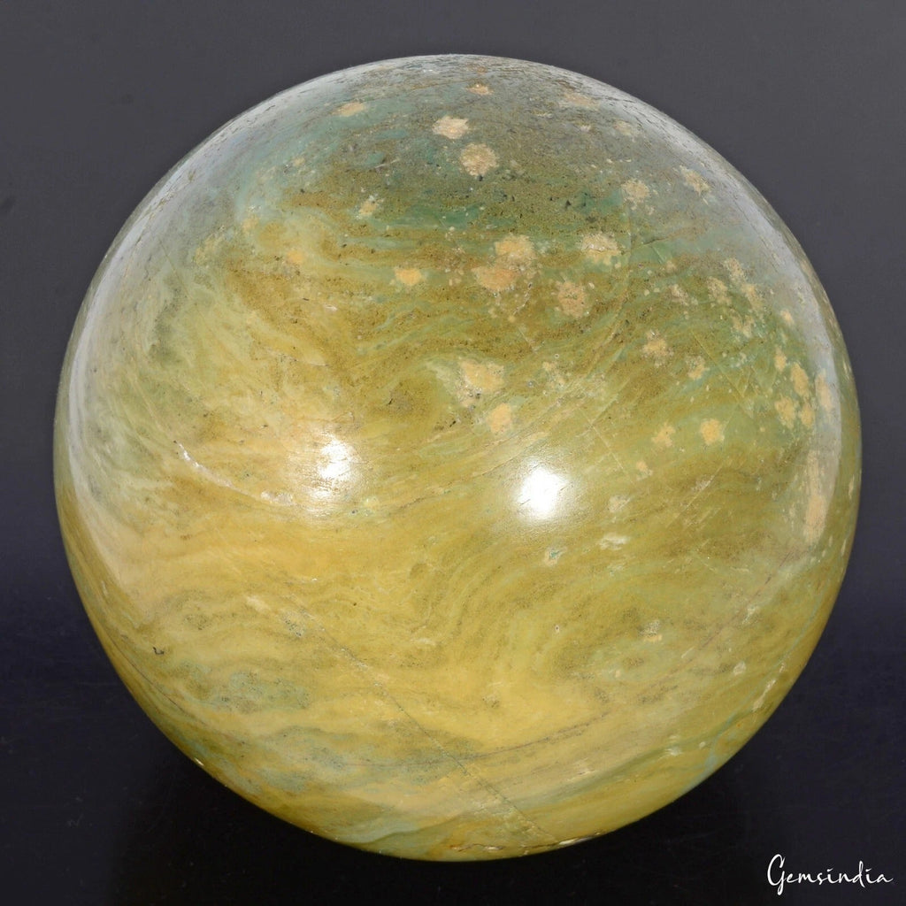 2.3Kg Natural Green Serpentine Crystal Healing Metaphysical Huge Gem Sphere 4.7"