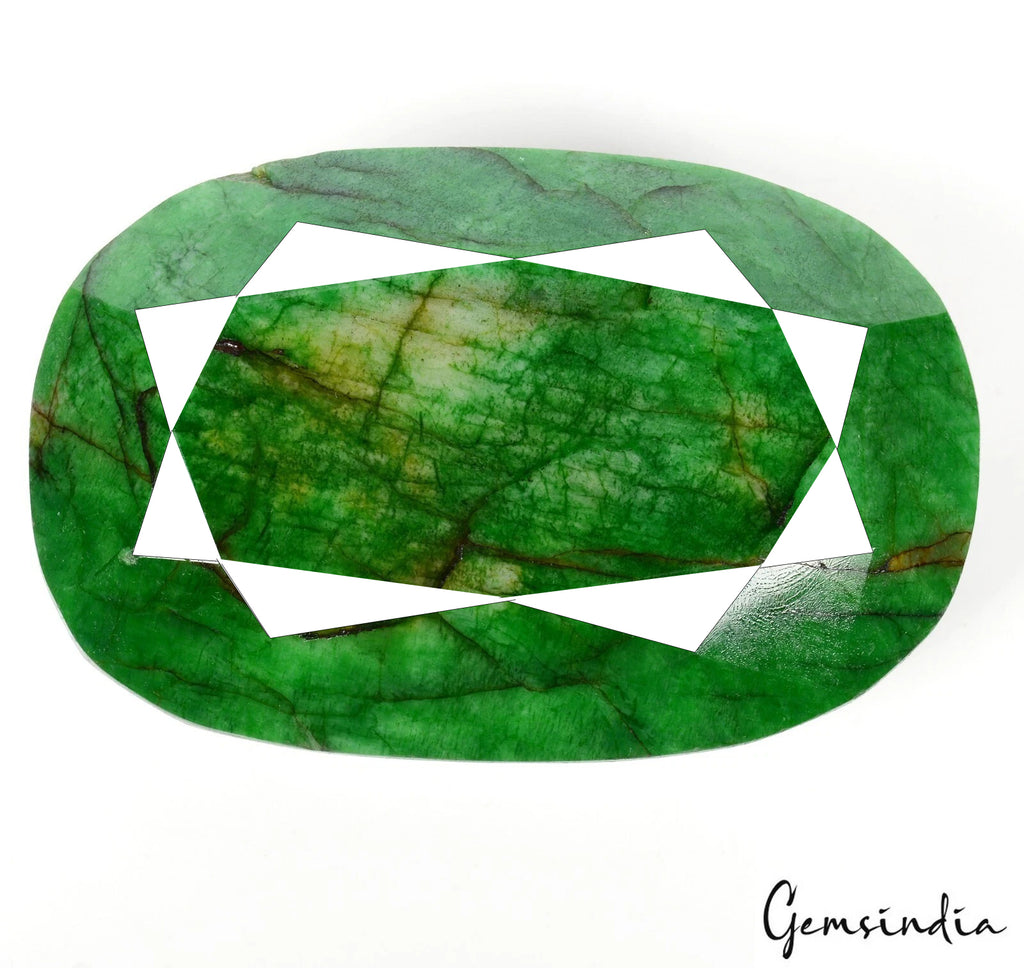 Emerald Loose Gemstone, Color Enhanced, Green — 105x68x40 mm, 2460 Ct, Brazil
