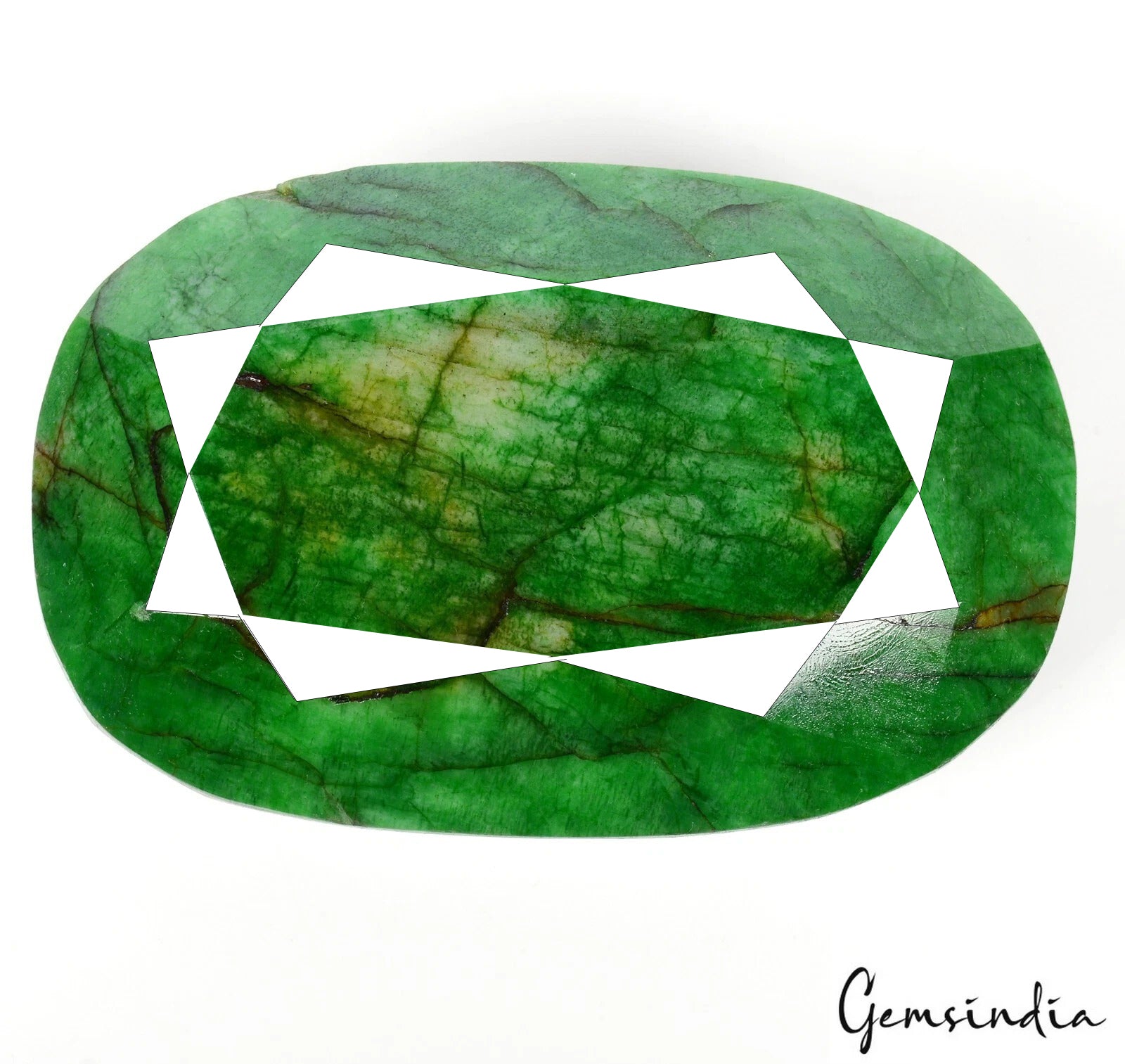 Emerald Loose Gemstone, Color Enhanced, Green — 105x68x40 mm, 2460 Ct, Brazil