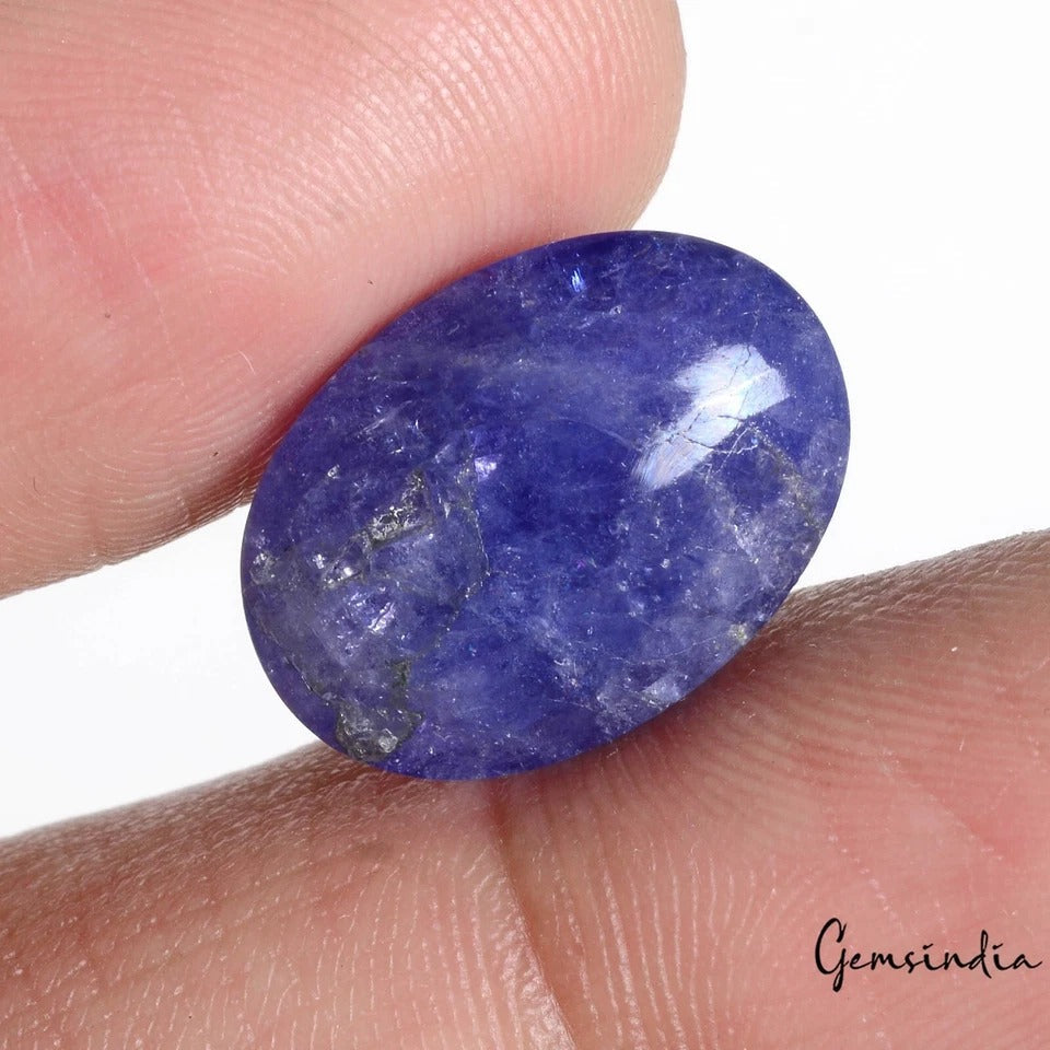 14.40 Ct Natural Untreated Violet Blue Tanzanite Oval Cab Rare Gem For Ring Size