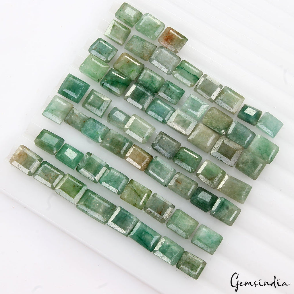 60 Pcs Natural Green Emerald Mixed Cut Loose 7-10mm Gemstones, Brazil ~120.20 Ct