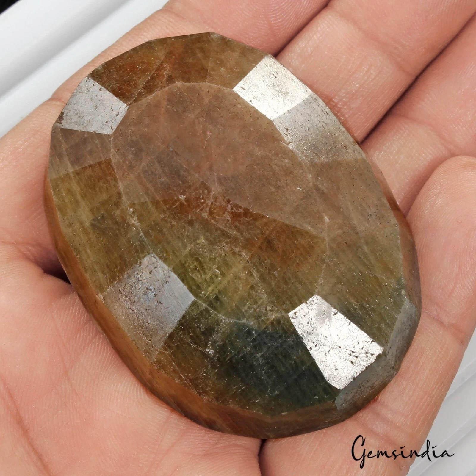Certified 620 Ct Natural Untreated Brown Blue Sapphire Oval Cut Earth Mined Gems