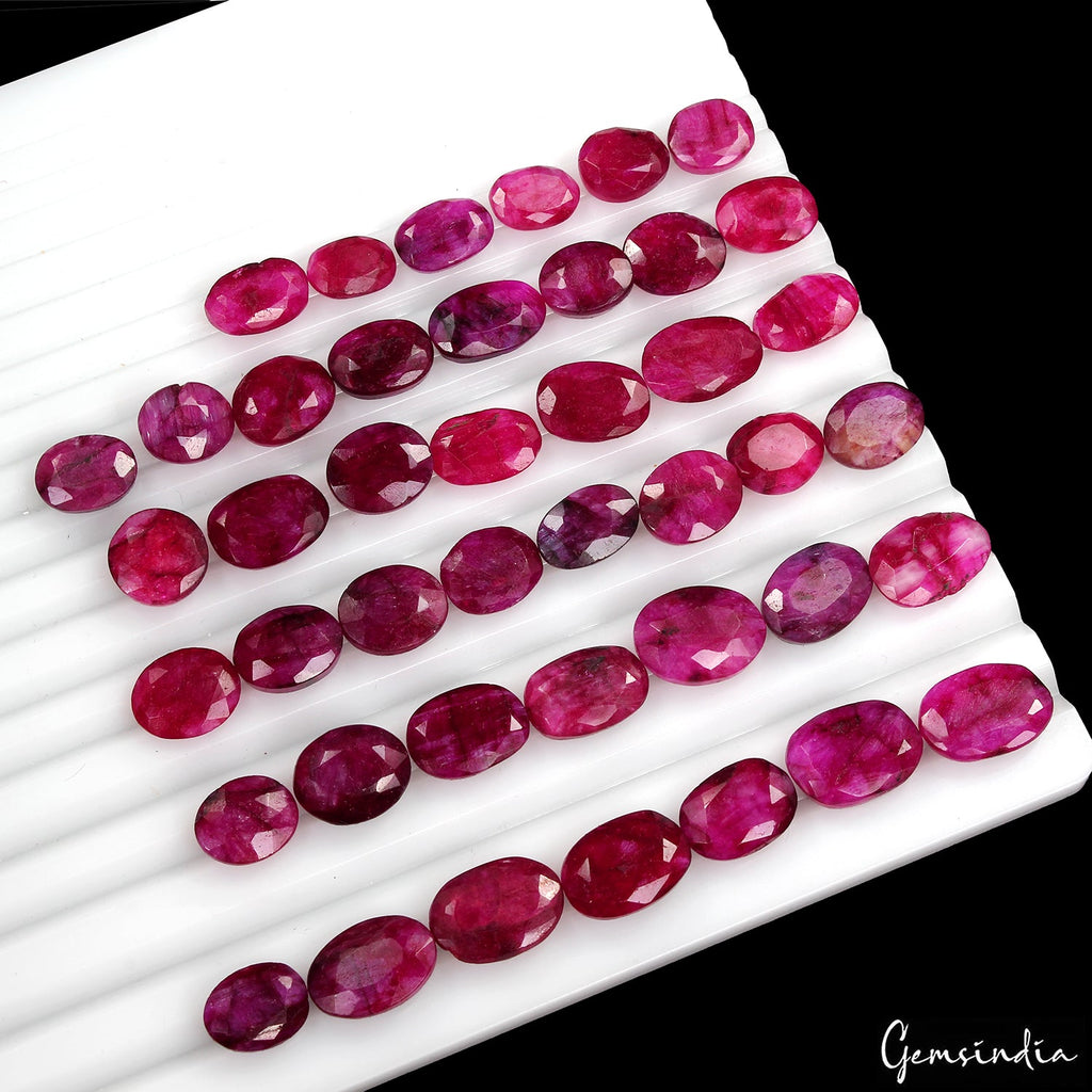 217.70 Ct Natural Red Pink Beryl Oval Cut Faceted Loose Wholesale Gemstone Lot