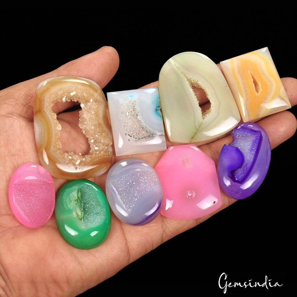 Onyx Lot, Cabochon, Untreated — 9 Pieces, 31mm to 52mm, 650 Ct, Madagascar