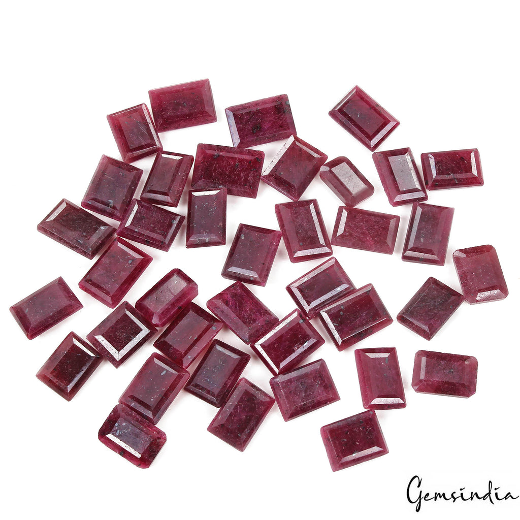 Certified 800 Ct/38 Pcs Natural Red Ruby Baguette Cut Loose Gems Lot For Jewelry