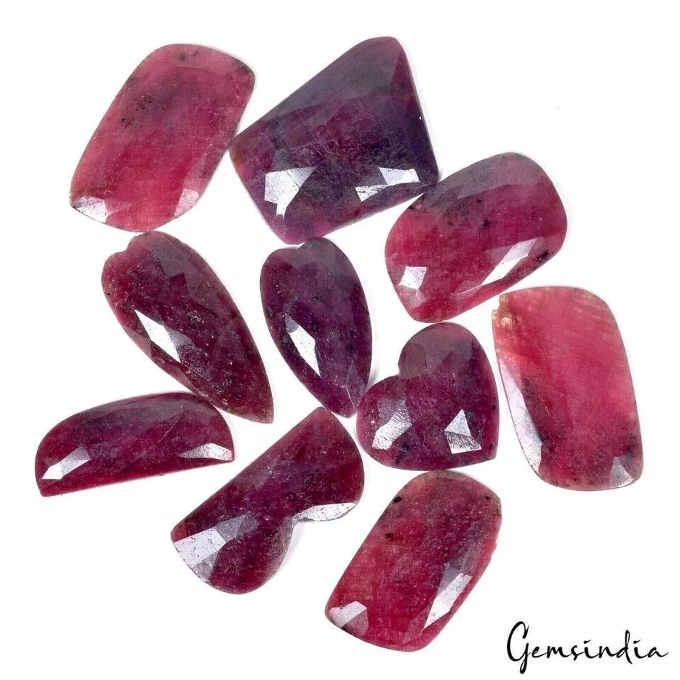 Ruby Lot, Loose Gemstone, Red — 10 Pieces, 26mm to 39mm, 370 Ct, Madagascar
