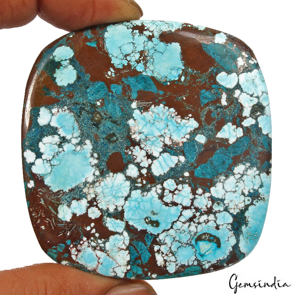320 Cts Natural Blue Spiderweb USA Arizona Turquoise Cushion Cab Loose Huge Gem