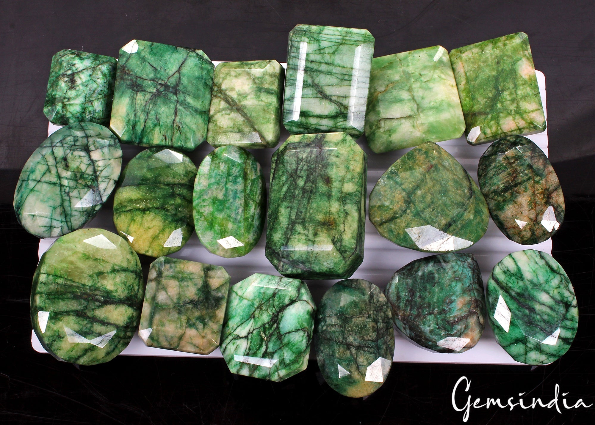 5000 Ct Natural Green Emerald From Brazil Loose 33-57mm Mix Cut Gemstones Lot