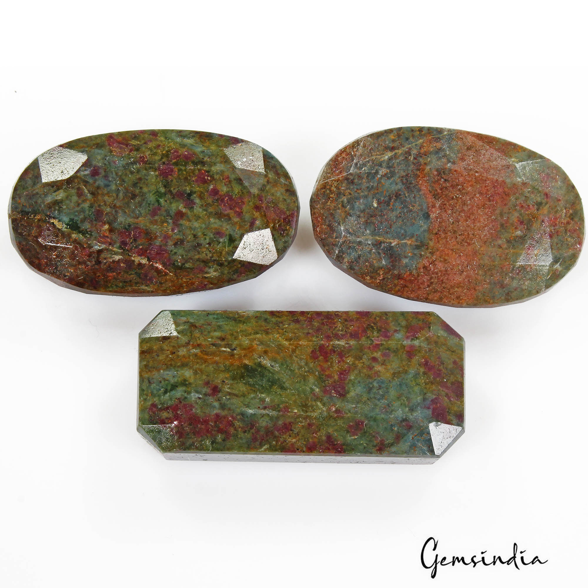 770 Cts/3 Pcs Natural Untreated Bi Color Ruby Kyanite Mixed Cut Loose Gems lot