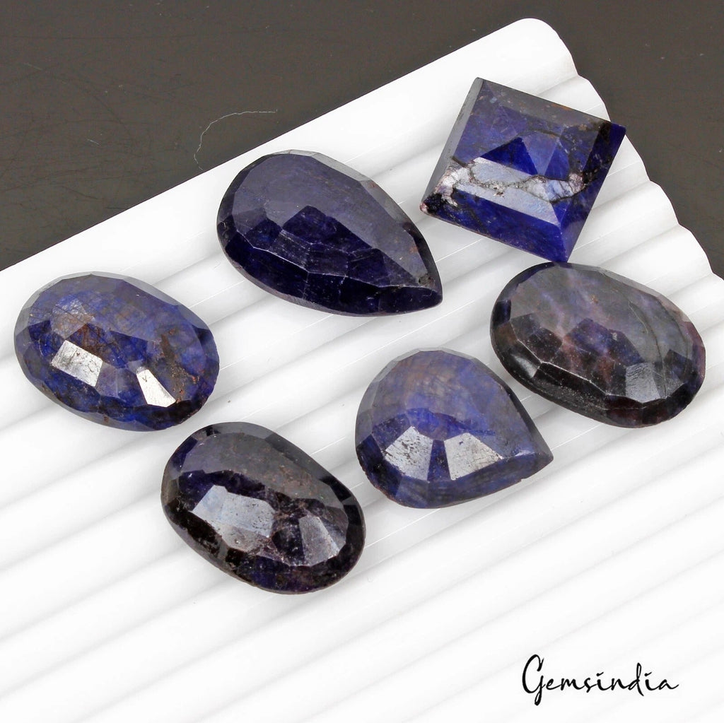 330 Ct Natural Blue Sapphire Mix Faceted Ring Size Loose Gems Lot For Jewelry