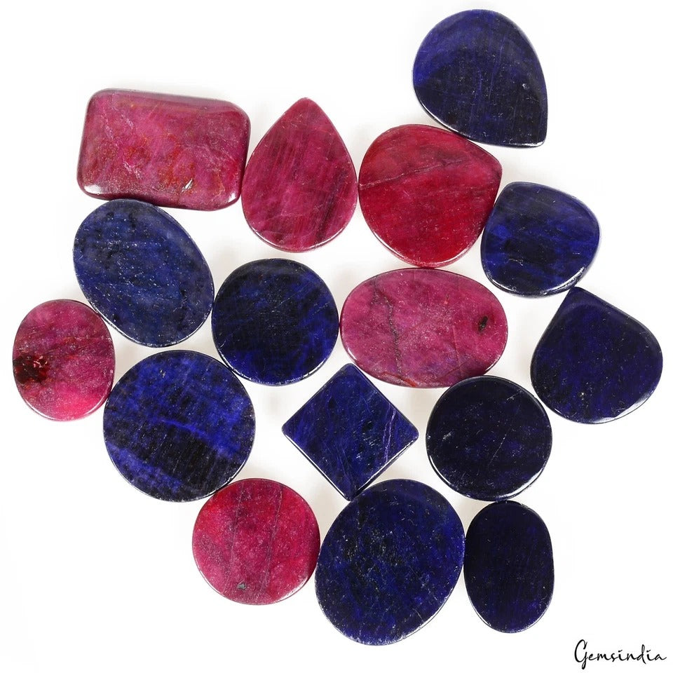 Ruby Lot, Cabochon, Red — 16 Pieces, 18mm to 30mm, 800 Ct